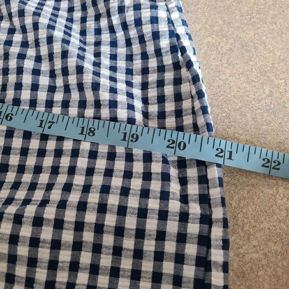 Kenar Blue & White Gingham Wide Leg Capri Jumpsuit M - Picture 8 of 11